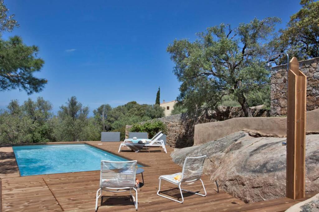 Villa Bodri, Maison En Pierre Avec Vue Mer Et Piscine Chauffee LʼÎle-Rousse 외부 사진