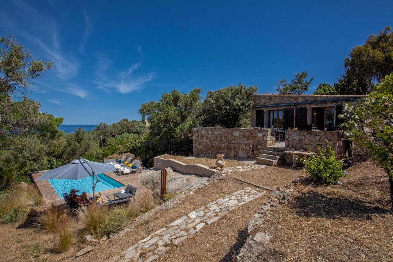 Villa Bodri, Maison En Pierre Avec Vue Mer Et Piscine Chauffee LʼÎle-Rousse 외부 사진